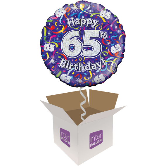 Happy 65th Birthday Purple Streamers - only £15.99