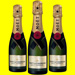 Add a small bottle of Moet Champagne to your Helium Balloon in a Box