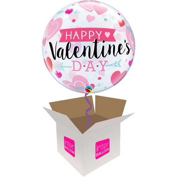 22″ Valentine’s Day Pink Hearts Arrow Bubble