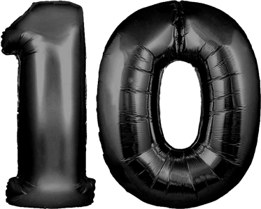 34″ Giant Black No. 10 Balloon