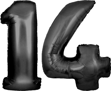 34″ Giant Black No. 14 Balloon