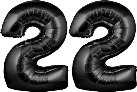 34″ Giant Black No. 22 Balloon