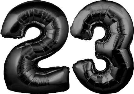 34″ Giant Black No. 23 Balloon