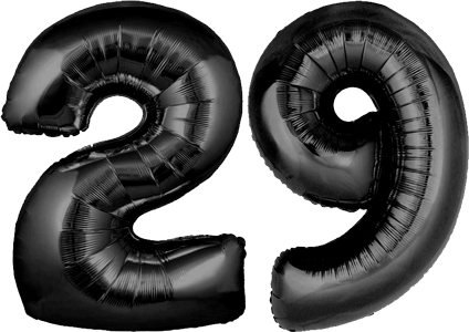 34″ Giant Black No. 29 Balloon