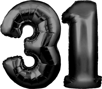 34″ Giant Black No. 31 Balloon