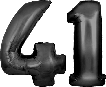 34″ Giant Black No. 41 Balloon