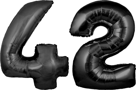 34″ Giant Black No. 42 Balloon