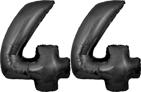 34″ Giant Black No. 44 Balloon