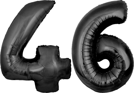 34″ Giant Black No. 46 Balloon