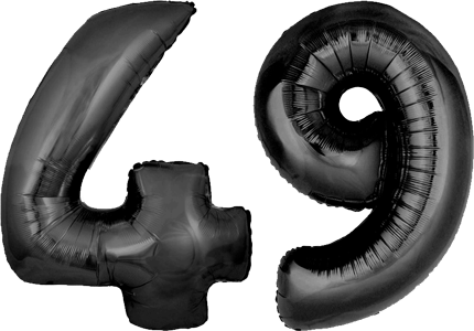 34″ Giant Black No. 49 Balloon