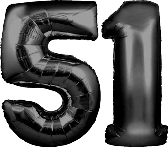 34″ Giant Black No. 51 Balloon