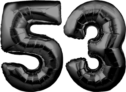 34″ Giant Black No. 53 Balloon