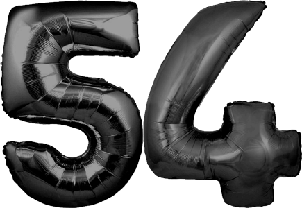 34″ Giant Black No. 54 Balloon