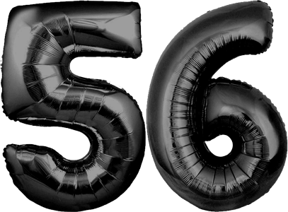 34″ Giant Black No. 56 Balloon
