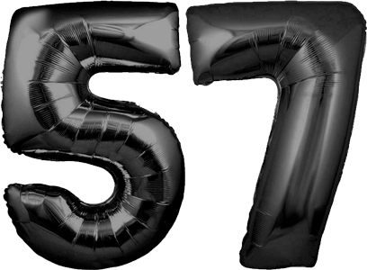 34″ Giant Black No. 57 Balloon
