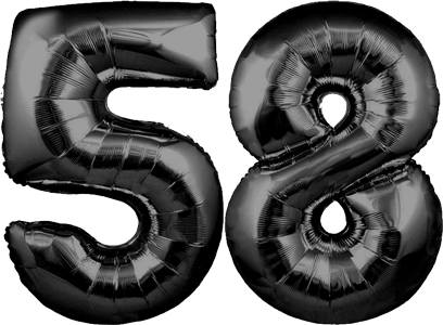 34″ Giant Black No. 58 Balloon