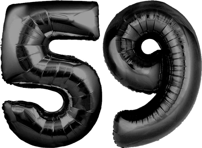 34″ Giant Black No. 59 Balloon