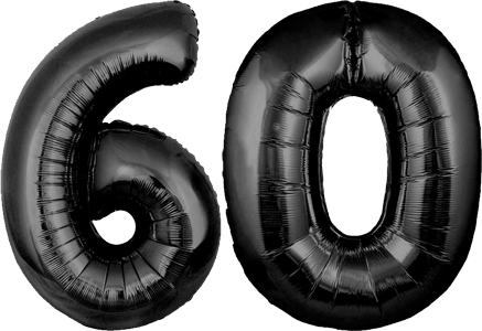 34″ Giant Black No. 60 Balloon