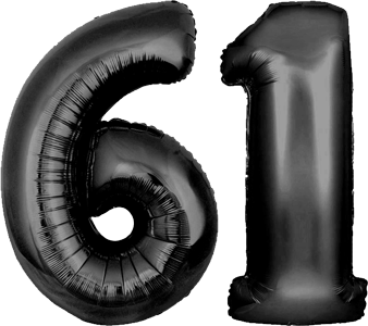 34″ Giant Black No. 61 Balloon