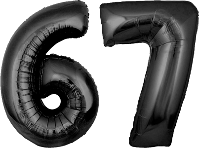 34″ Giant Black No. 67 Balloon