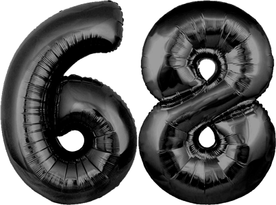 34″ Giant Black No. 68 Balloon