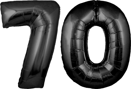 34″ Giant Black No. 70 Balloon