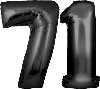 34″ Giant Black No. 71 Balloon