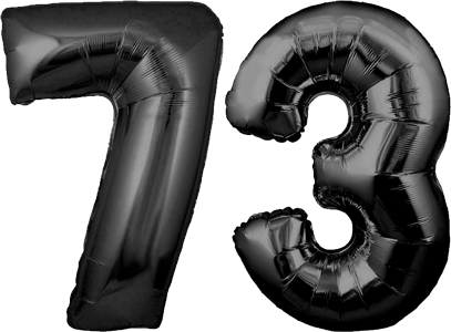 34″ Giant Black No. 73 Balloon