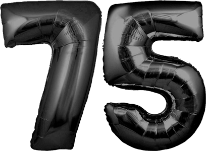 34″ Giant Black No. 75 Balloon