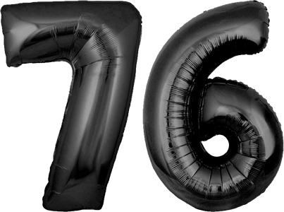 34″ Giant Black No. 76 Balloon
