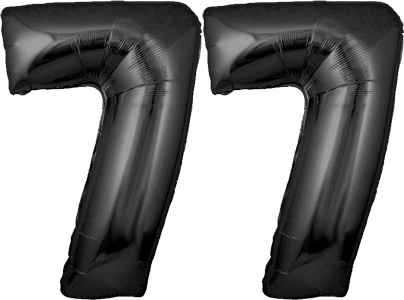34″ Giant Black No. 77 Balloon