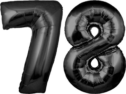 34″ Giant Black No. 78 Balloon