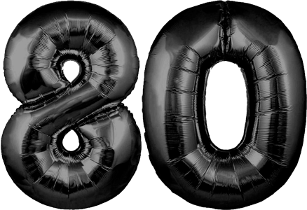 34″ Giant Black No. 80 Balloon