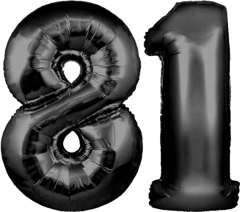 34″ Giant Black No. 81 Balloon