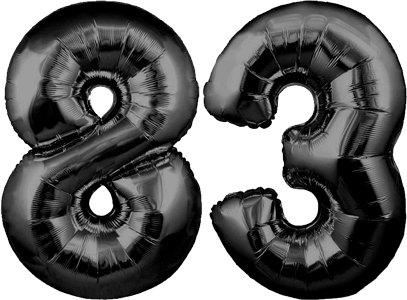 34″ Giant Black No. 83 Balloon
