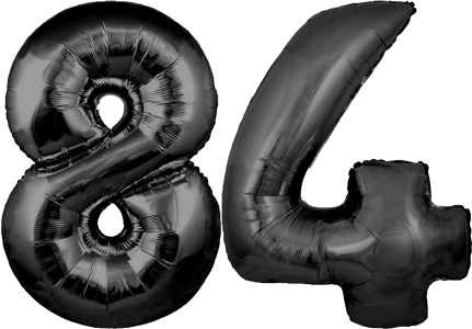 34″ Giant Black No. 84 Balloon