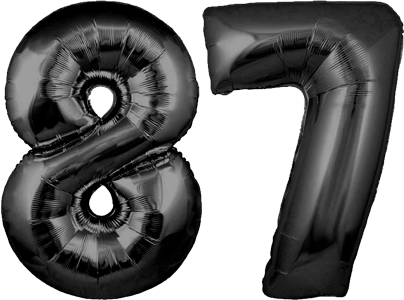 34″ Giant Black No. 87 Balloon