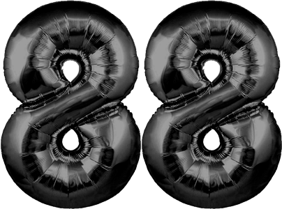 34″ Giant Black No. 88 Balloon