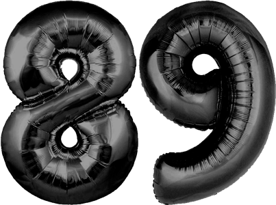34″ Giant Black No. 89 Balloon