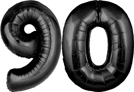 34″ Giant Black No. 90 Balloon
