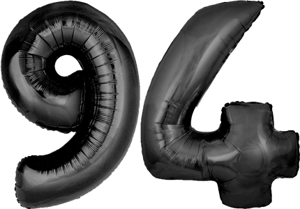 34″ Giant Black No. 94 Balloon