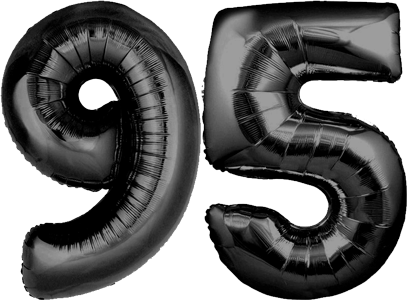 34″ Giant Black No. 95 Balloon
