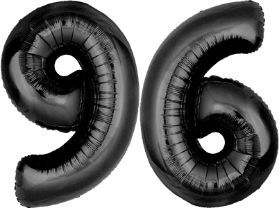 34″ Giant Black No. 96 Balloon