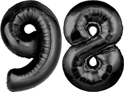 34″ Giant Black No. 98 Balloon
