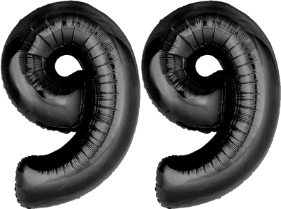 34″ Giant Black No. 99 Balloon