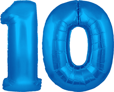 34″ Giant Blue No. 10 Balloon
