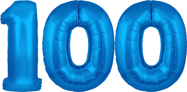 34″ Giant Blue No. 100 Balloon