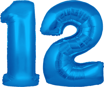 34″ Giant Blue No. 12 Balloon