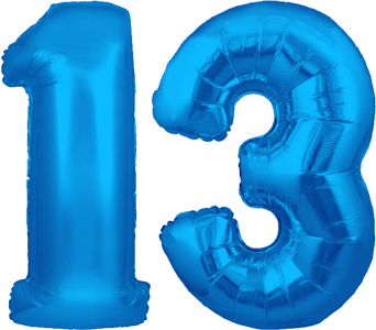 34″ Giant Blue No. 13 Balloon