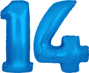 34″ Giant Blue No. 14 Balloon